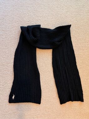 Polo by Ralph Lauren Ribbed Black Knit Scarf